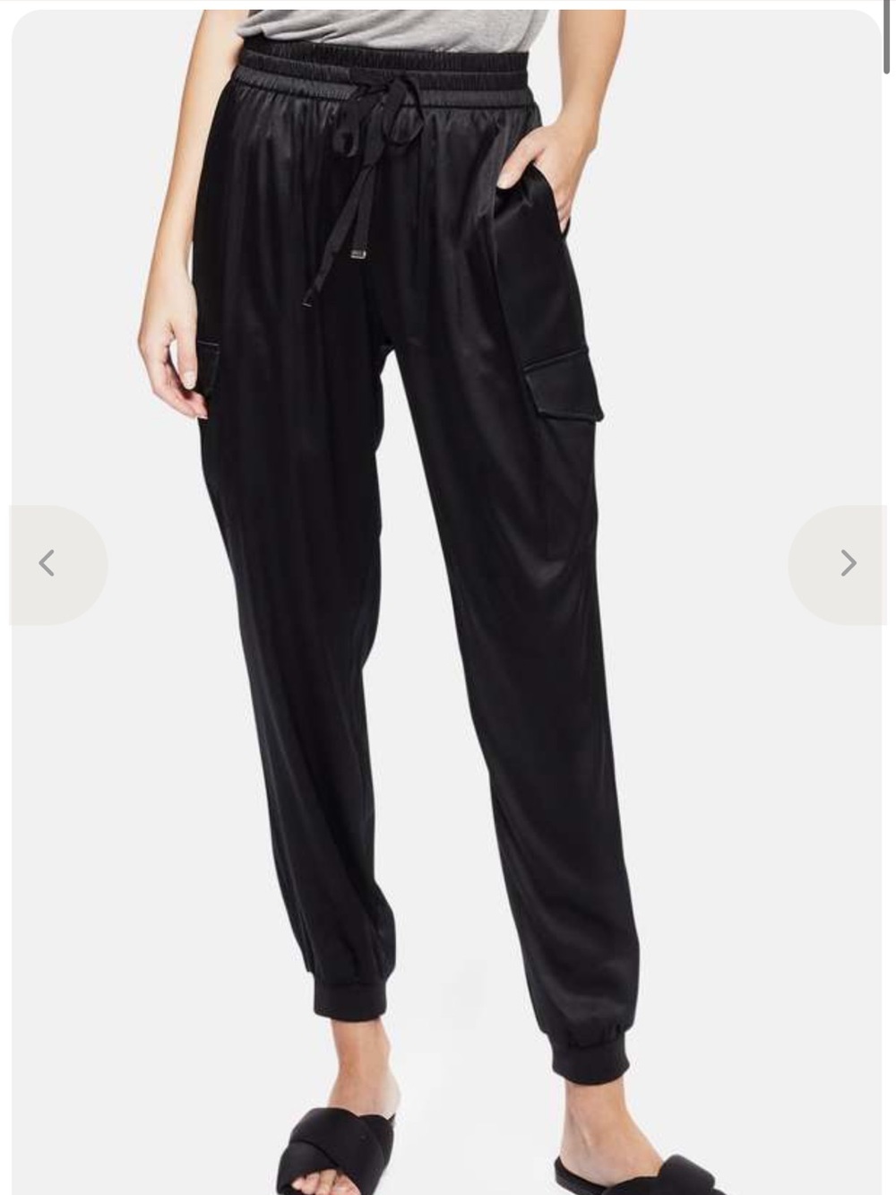 CAMI NYC Black Silk Elsie Cargo Jogger Size Small - Picture 7 of 12